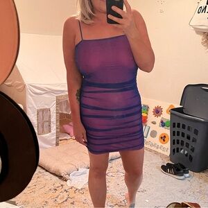 Lulu's Vibrant Pink and Blue Mini Dress